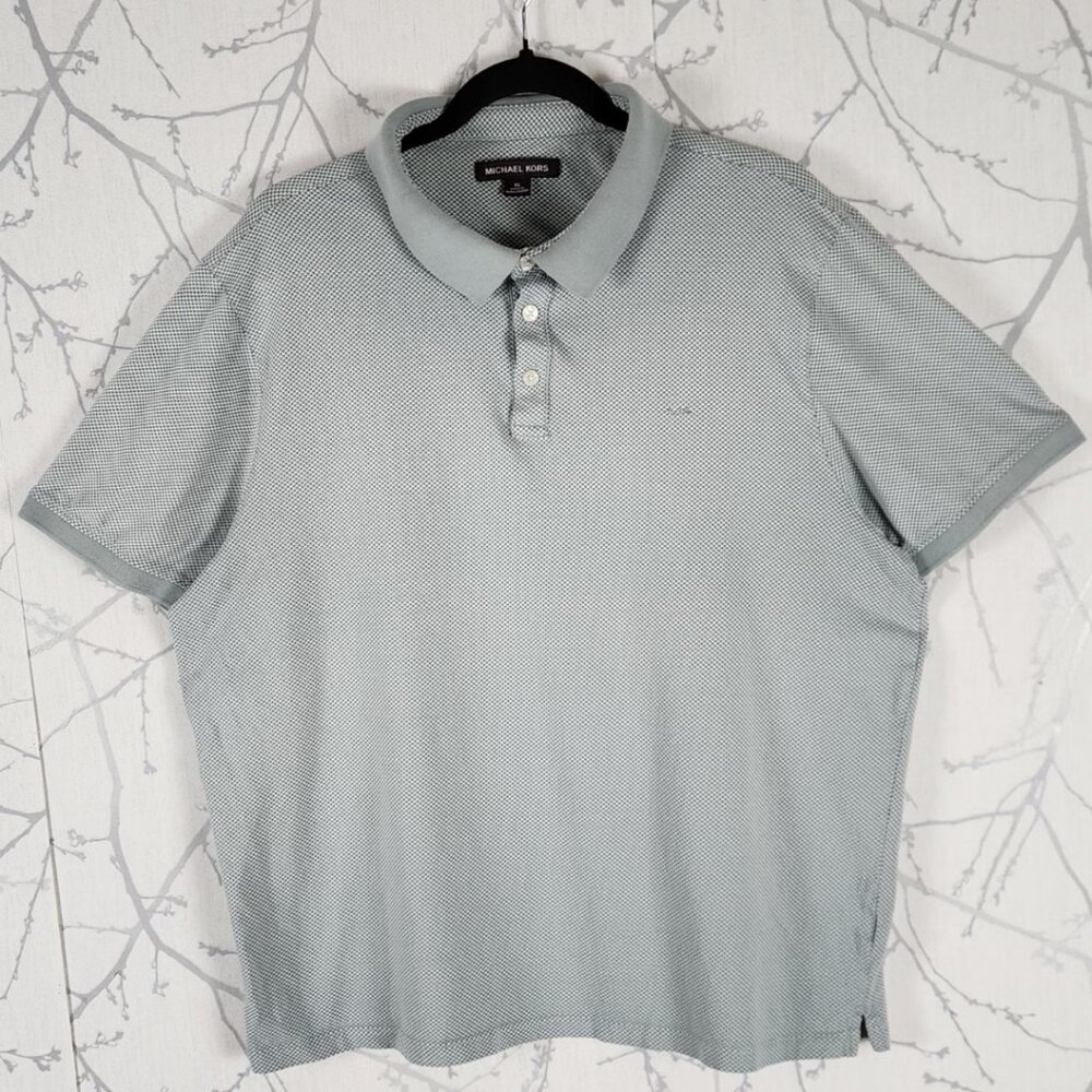 Michael Kors Gray Dots Printed Polo Shirt